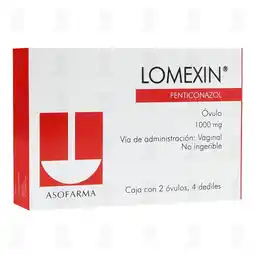 Farmacias Guadalajara Lomexin 1000 mg, 2 Óvulos + 4 Dediles oferta