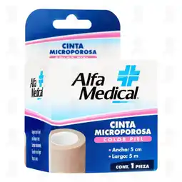 Farmacias Guadalajara Cinta Microporosa Alfa Medical Color Piel 5 cm x 5 m, 1 pz oferta