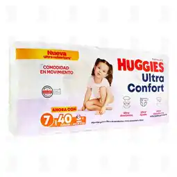 Farmacias Guadalajara Pañales Huggies Ultra Confort Etapa 7 Niña, 40 pzas oferta