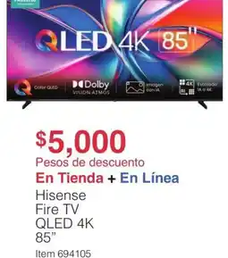 Costco Hisense fire tv 85" oferta