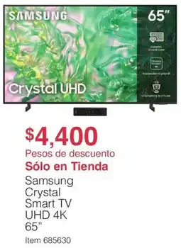 Costco Samsung crystal smart tv 65" oferta