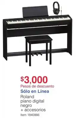 Costco Roland piano digital negro+ accesorios oferta
