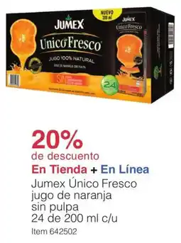 Costco Jumex único fresco jugo de naranja sin pulpa oferta