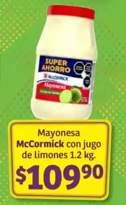 Soriana Híper Mccormick mayonesa con jugo de limones oferta