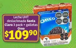 Soriana Híper Santa Clara leche UHT deslactosada + Oreo galletas oferta