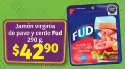Soriana Híper FUD Jamón virginia de pavo y cerdo oferta