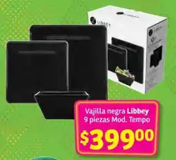 Soriana Híper Libbey vajilla negra oferta