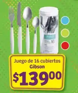 Soriana Híper Gibson juego de 16 cubiertos oferta