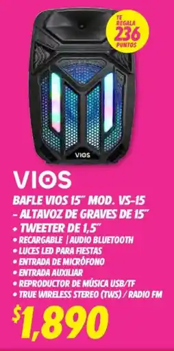 Soriana Híper VIOS bafle 15" Mod. VS-15 oferta
