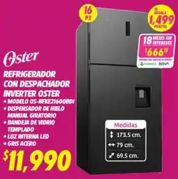 Soriana Híper Oster refrigerador oferta