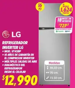 Soriana Híper LG refrigerador inverter oferta