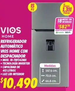 Soriana Híper Vios refrigerador automático oferta