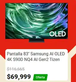 Elektra Samsung Pantalla 83" AI OLED 4K oferta