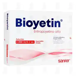 Farmacias Guadalajara Bioyetin 2000UI/0.3ml Solución Inyectable, 6 Jeringas Prellenadas oferta
