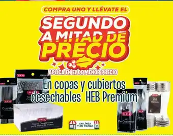 Copas y cubiertos desechables heb