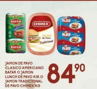 Alsuper Jamón de pavo bafar oferta