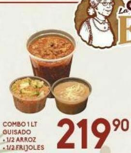 Alsuper Combo 1 lt de guisado + 1/2 kg arroz + 1/2 frijoles alsuper oferta