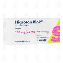 Farmacias Guadalajara Higroton Blok 100mg/25mg, 28 Tabletas oferta