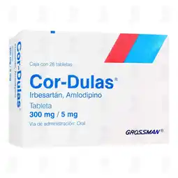 Farmacias Guadalajara Cor-Dulas 300mg/5mg, 28 Tabletas oferta