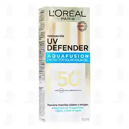 Farmacias Guadalajara Protector Solar LOréal Paris UV Defender Aquafusion FPS 50+, 50 ml oferta
