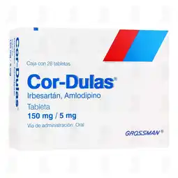 Farmacias Guadalajara Cor-Dulas 150mg/5mg, 28 Tabletas oferta
