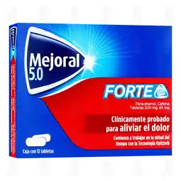 Farmacias Guadalajara Mejoral 5.0 Forte 500mg/65mg, 12 Tabletas oferta