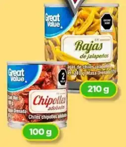 Bodega Aurrerá Great Value Chipolles o Rajas oferta