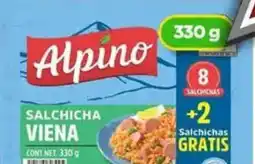 Bodega Aurrerá Alpino salchicha viena oferta