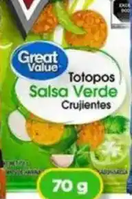 Bodega Aurrerá Great Value Totopos Salsa Verde Crujientes oferta