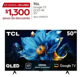 Costco Tcl google tv qled 4k 50" oferta