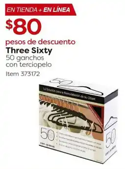 Costco Three sixty 50 ganchos con terciopelo oferta