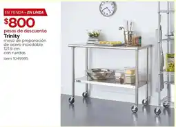 Costco Trinity mesa de preparación de acero inoxidable oferta