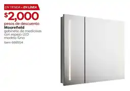 Costco Moorefield gabinete de medicinas con espejo led modelo luna oferta