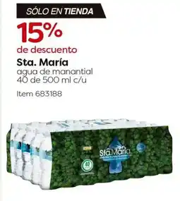Costco Sta. maría agua de manantial oferta