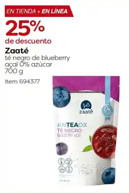 Costco Zaaté té negro de blueberry açaí 0% azúcar oferta
