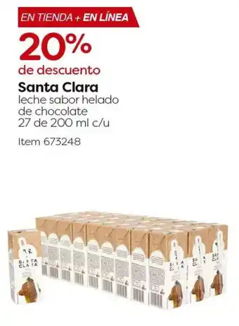 Costco Santa clara leche sabor helado de chocolate oferta