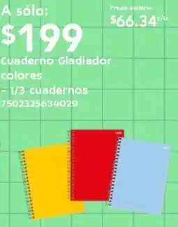 City Club Cuaderno Gladiador colores oferta