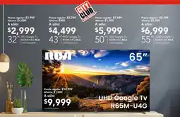 City Club Rca uhd google tv 65" oferta