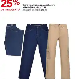 City Club Wrangler y rustler jeans y pantalones para caballerode descuento oferta