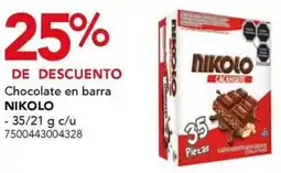City Club Nikolo chocolate en barra oferta