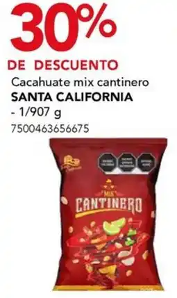 City Club Santa california cacahuate mix cantinero oferta