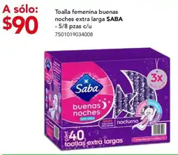 City Club Saba toalla femenina buenas noches extra larga oferta