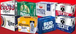 Soriana Híper Todos los 12 pack cerveza en lata cada uno oferta