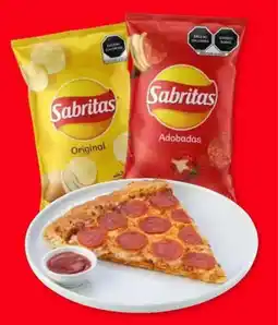 Soriana Híper Rebanada pizza + Sabritas bolsa oferta