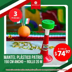 Mantel plástico patrio 150 cm ancho - rollo 20 m