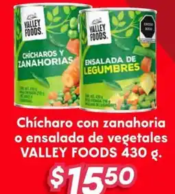 Soriana Híper Valley foods chícharo con zanahoria o ensalada de vegetales oferta