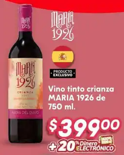 Soriana Híper Maria 1926 vino tinto crianza oferta