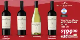 Soriana Híper Nieto senetiner vino tinto o blanco oferta