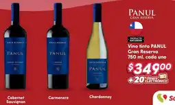 Soriana Híper Panul vino tinto gran reserva oferta