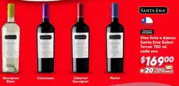 Soriana Híper Santa ema vino tinto o blanco select terroir oferta